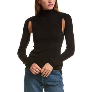 Helmut Lang Womens  Air Turtleneck Top, Black
